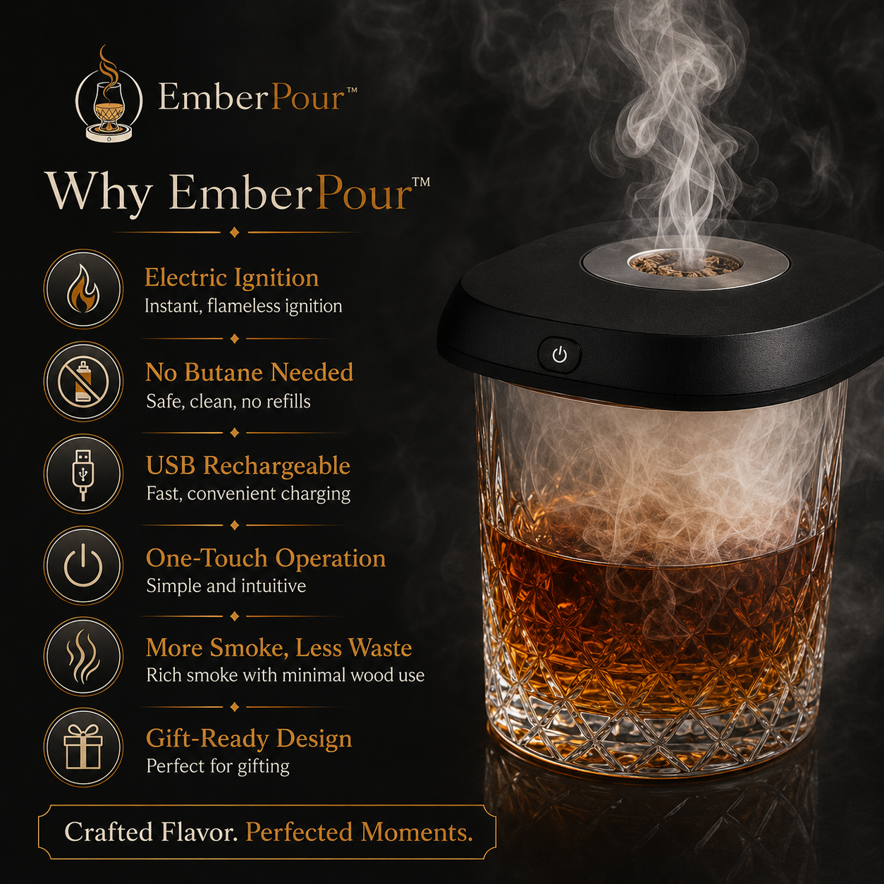 EmberPour™ Electric Cocktail Smoker Kit